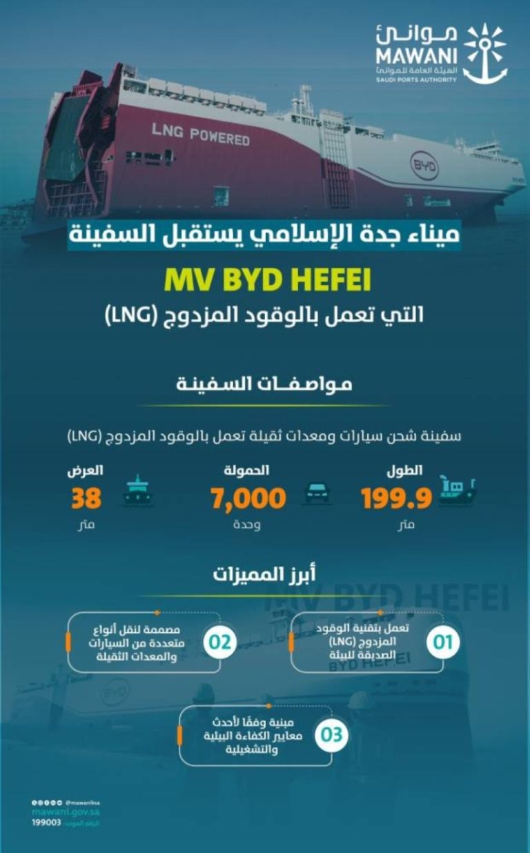 استقبال سفينة مبتكرة بتقنية الوقود المزدوج