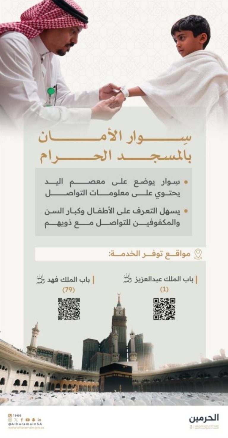 تقنية جديدة لحماية الأطفال وكبار السن في المسجد الحرام