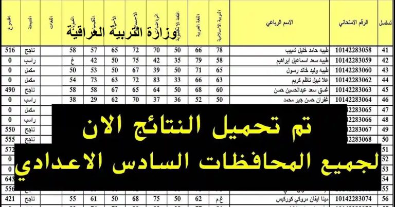 نتائج الصف السادس الإعدادي 2025 الدور الأول في نينوى وكيفية الاستعلام عبر موقع نتائجنا