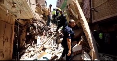 انهيار عقار من طابقين فى أوسيم وإصابة سيدة وطفلها