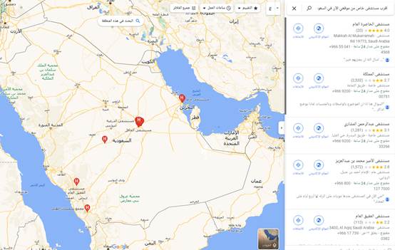 أقرب مستشفى خاص من موقعي الآن في السعودية