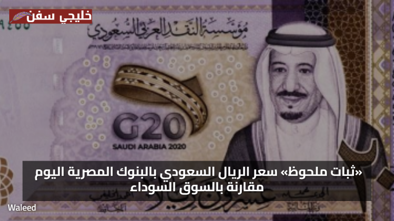 «ثبات ملحوظ» سعر الريال السعودي بالبنوك المصرية اليوم مقارنة بالسوق السوداء