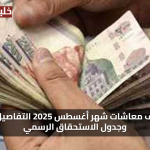 «بشرى سارة» موعد صرف معاشات شهر أغسطس 2025 التفاصيل الكاملة وجدول الاستحقاق الرسمي