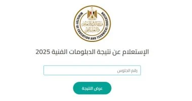 نتيجة الدبلومات الفنية 2025
