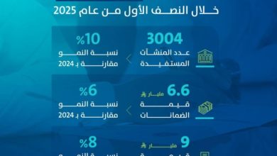 3534 كفالة تم منحها بقيمة 9 مليارات ريال في النصف الأول من العام.