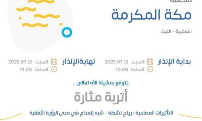 أتربة مثيرة تضرب القنفذة والليث والأرصاد تحذر