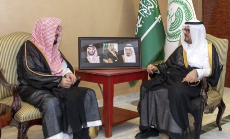 استقبال الأمير سعود بن مشعل للأمين العام لهيئة كبار العلماء
