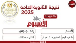 الحصول على نتيجة الثانوية العامة 2025 عبر بوابة الأسبوع «رابط مباشر» بعد اعتمادها