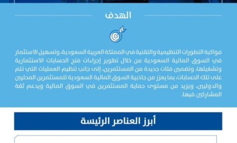 السوق المالية تُدخل تعديلات جديدة لتسهيل إجراءات فتح وتشغيل الحسابات الاستثمارية للمستثمرين.