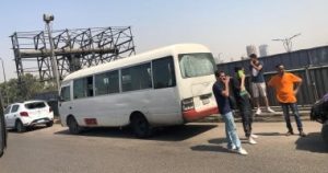 تصادم مروع يسجل بين سيارة ملاكي وأتوبيس على كوبرى 6 أكتوبر