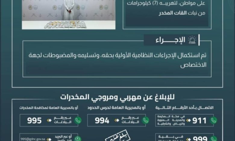 حرس الحدود بنجران ينجح في ضبط مهرب وتقنيات جديدة في مكافحة القات المخدر