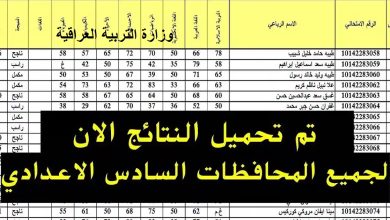 نتائج السادس الإعدادي دور أول