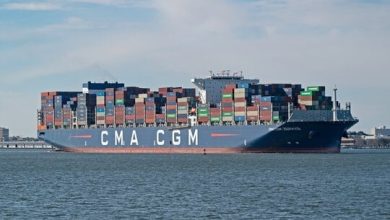 عبور سفينة الحاويات «CMA CGM ZEPHYR» في قناة السويس ضمن قافلة الجنوب