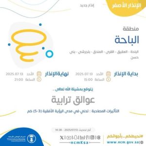 عوالق ترابية تجتاح الباحة والأرصاد تحذر
