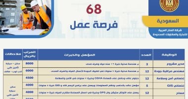 وزير العمل يُعلن عن 68 فرصة عمل بالسعودية فى مجالات متعددة