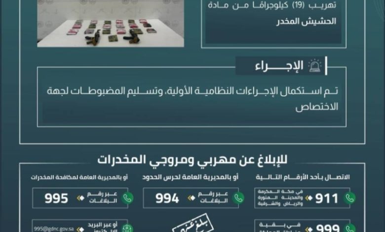قبض حرس الحدود بعسير على 4 مخالفين لتهريب 140 كيلوجرامًا من القات المخدر