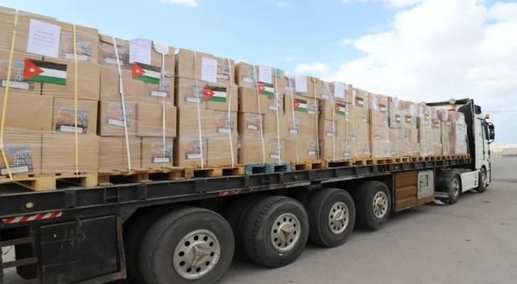 قوافل إغاثة أردنية ضخمة تنطلق نحو قطاع غزة