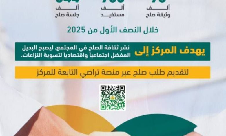 مركز المصالحة يقلل من ضغط القضايا على المحاكم