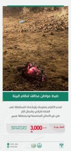 مواطن في عسير يشعل نارًا بشكل غير قانوني