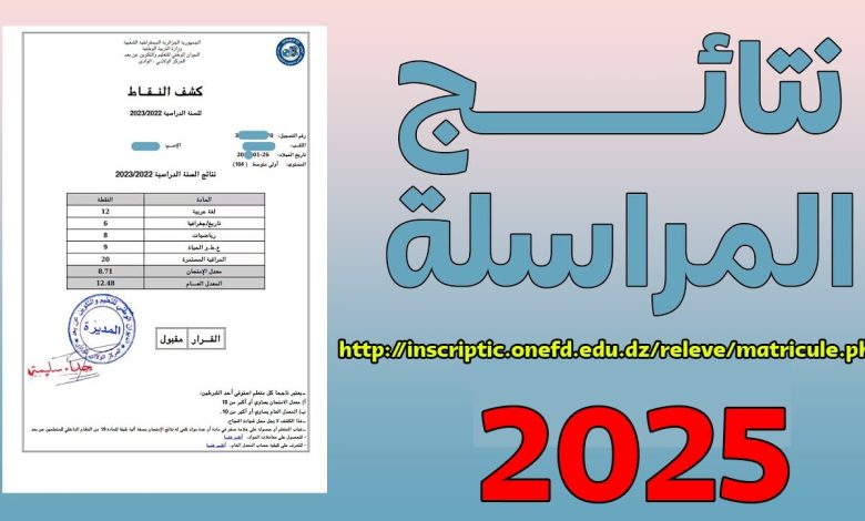 نتائج المراسلة