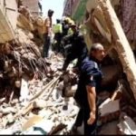 انهيار عقار من طابقين فى أوسيم وإصابة سيدة وطفلها