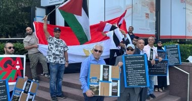 وقفة تضامنية فى نيويورك لدعم موقف مصر الإنسانى تجاه غزة.. صور