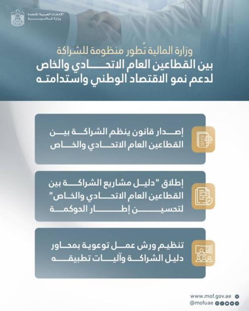وزارة المالية تُطور منظومة للشراكة بين «الاتحادي» و«الخاص»