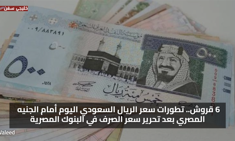 6 قروش.. تطورات سعر الريال السعودي اليوم أمام الجنيه المصري بعد تحرير سعر الصرف في البنوك المصرية