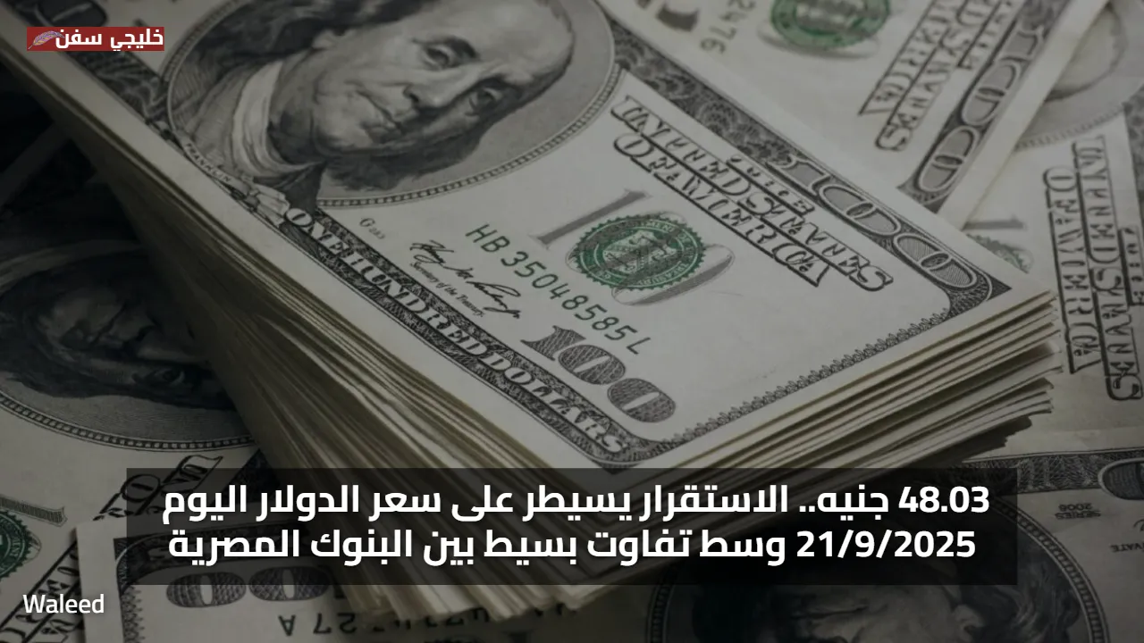 48.03 جنيه.. استقرار سعر الدولار اليوم الاحد في السوق السوداء والبنوك 21/9/2025 وسط تفاوت بسيط بين البنوك المصرية