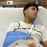 إصابة ايمن امير عبد العزيز في الكتف