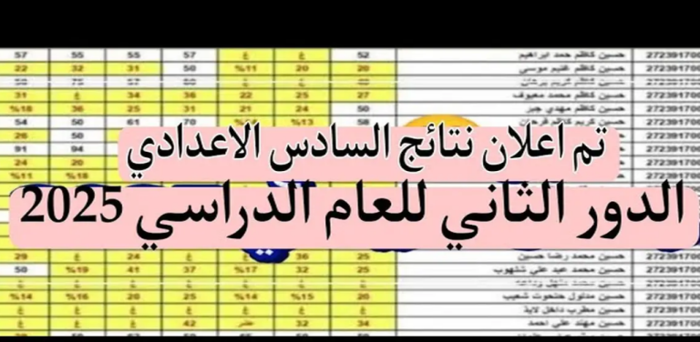 رابط نتائج الصف السادس الاعدادي 2025 الدور الثاني موقع نتائجنا PDF من وزارة التربية العراقية