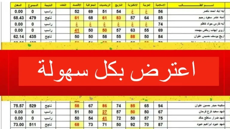 رابط الاعتراض على نتائج الثالث متوسط 2025 الدور الثاني العراق عبر موقع الوزارة الرسمي