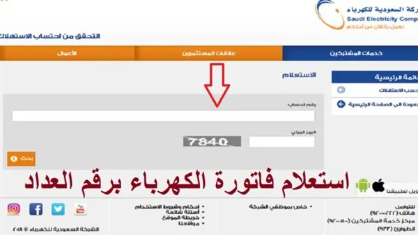 الاستعلام عن فاتورة الكهرباء